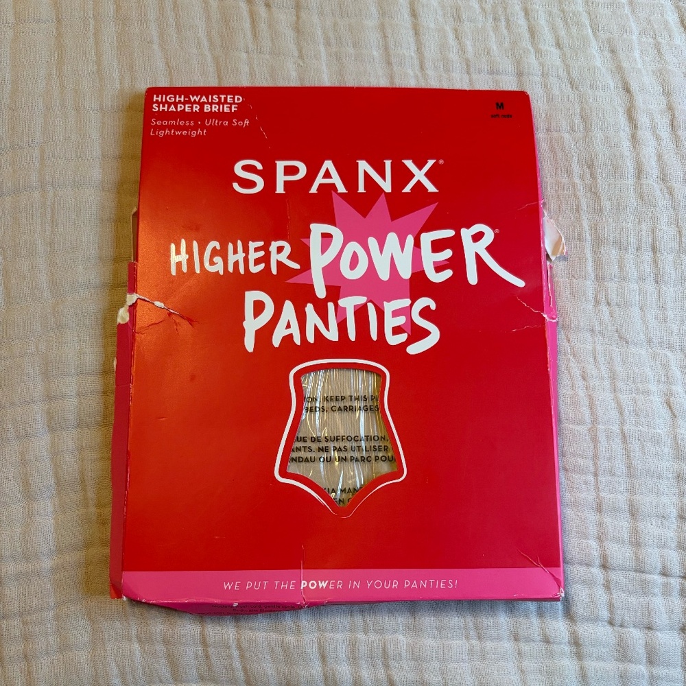 Spanx Higher Power Panties High Waisted Shaper Brief Soft Nude Size Medium